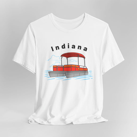 Indiana T Shirt - Retro Pontoon Boat Indiana Tee