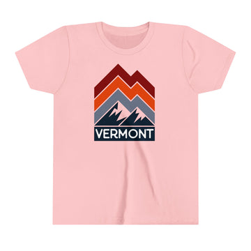 Buy pink Vermont Youth Shirt - Retro Mountain Vermont Kid's T-Shirt