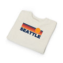 Seattle, Washington Toddler Sweatshirt - Retro Sun Seattle Toddler Crewneck Sweatshirt-7