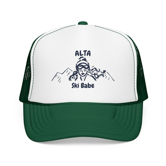 Alta, Utah Ski Babe Trucker Hat — Foam Mesh Cap