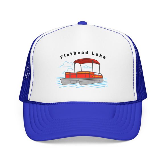 Flathead Lake Trucker Hat - Pontoon Boat