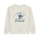 Vermont Toddler Sweatshirt - Vintage Ski Vermont Toddler Crewneck Sweatshirt-1