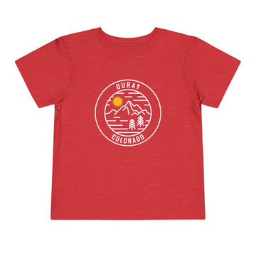 Buy heather-red Ouray, Colorado Toddler T-Shirt - Retro Mountain Toddler Ouray Shirt