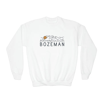 Bozeman, Montana Youth Sweatshirt - Unisex Kid's Bozeman Crewneck Sweatshirt - 0
