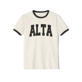 Alta, Utah Cotton Ringer Graphic Tee - Unisex Alta T Shirt, Vintage Style Tee, Men's/Women's Tee - 0