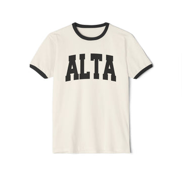 Alta, Utah Cotton Ringer Graphic Tee - Unisex Alta T Shirt, Vintage Style Tee, Men's/Women's Tee - 0