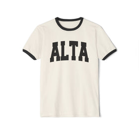Alta, Utah Cotton Ringer Graphic Tee - Unisex Alta T Shirt, Vintage Style Tee, Men's/Women's Tee