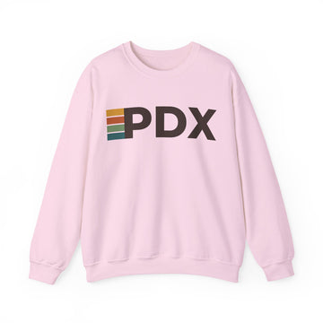 Buy light-pink Portland, Oregon PDX Retro Stripe Sweatshirt