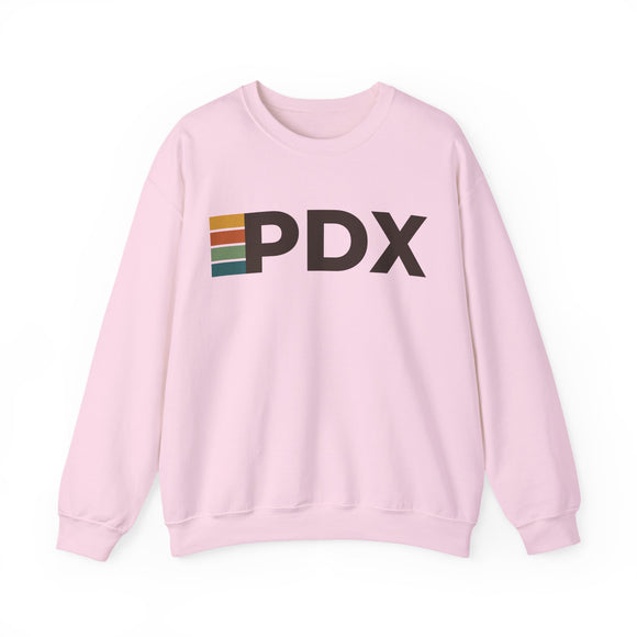 Portland, Oregon PDX Retro Stripe Sweatshirt