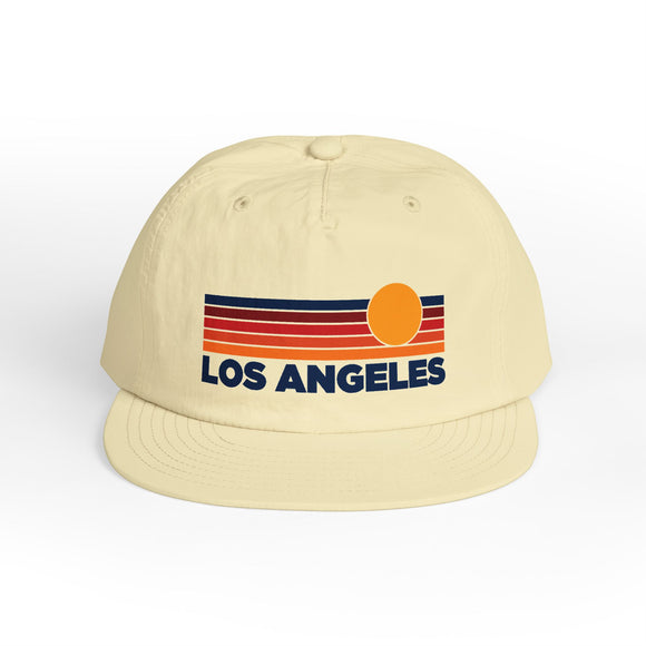 Los Angeles, California retro sunset Surf Cap | vintage striped sun state hat