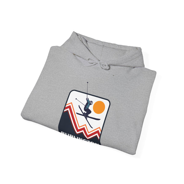 Burlington, Vermont Hoodie - Unisex Snow Ski Jump Burlington Hoodie Sweatshirt