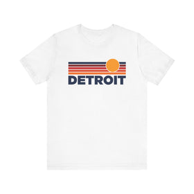 Detroit, Michigan T-Shirt Retro Sun Ombre Unisex Tee, Vintage Michigan Tee, Mountain Sun Detroit Tee, Michigan Souvenir Shirt