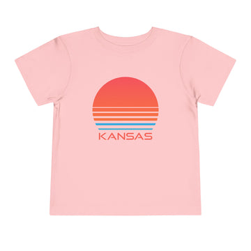 Buy pink Kansas Toddler T-Shirt - Retro 80s Unisex Toddler Kansas Shirt