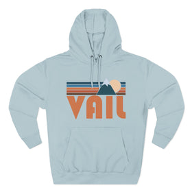 Buy blue-mist Vail, Colorado Hoodie - Retro Mountain Unisex Sweatshirt