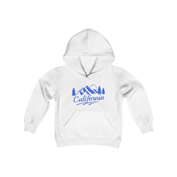 Buy white Retro California Youth Hoodie - Mountain California Kids Sweatshirt, Cute California Children's Pullover