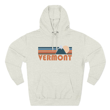 Buy oatmeal-heather Vermont Hoodie - Retro Mountain Unisex Sweatshirt