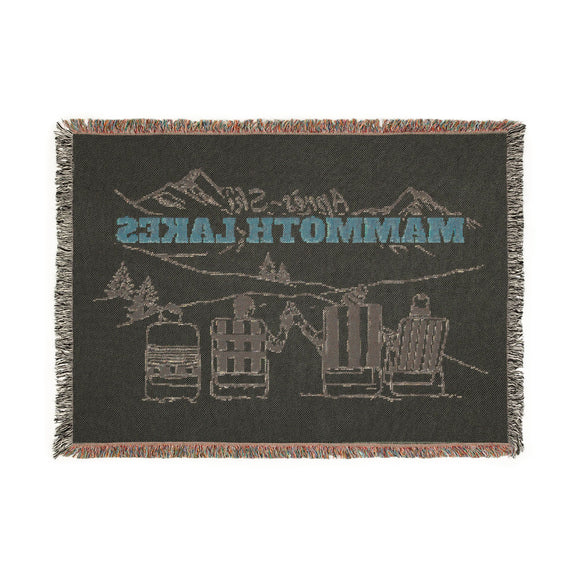 Mammoth Lakes, California Ski Town Throw Blanket | Mountain Woven Blanket
