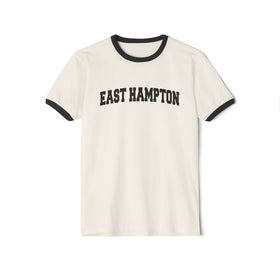 East Hampton, New York Cotton Ringer Graphic Tee - Unisex East Hampton T Shirt, Vintage Style Tee, Men's/Women's Tee