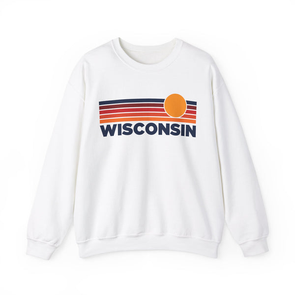 Wisconsin Sweatshirt Retro Sun Unisex - Vintage Wisconsin Inspired Warm Pullover Jumper