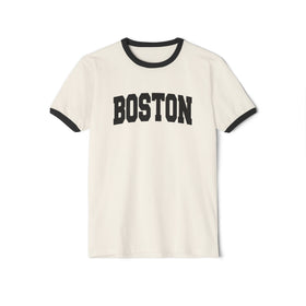 Boston, Massachusetts Cotton Ringer Graphic Tee - Unisex Boston T Shirt, Vintage Style Tee, Men's/Women's Tee - 0
