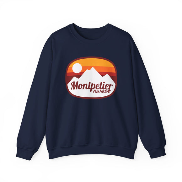 Montpelier, Vermont Sweatshirt - Unisex Retro Ombre Crewneck Montpelier Sweatshirt