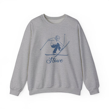 Buy sport-grey Stowe, Vermont Sweatshirt - Vintage Skiing Graphic Crewneck