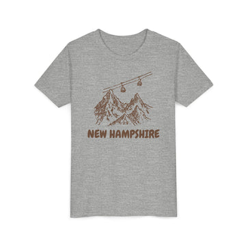 Buy athletic-heather New Hampshire Youth T-Shirt — Vintage Gondola Ski Mountain Tee