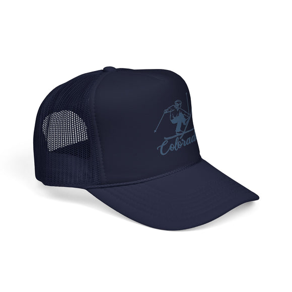 Colorado Snow Ski Trucker Hat — Retro Skier Foam Cap