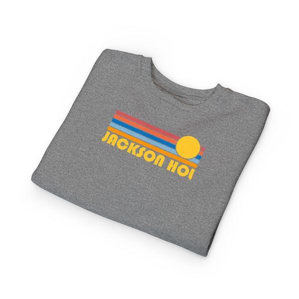 Jackson Hole, Wyoming Toddler Sweatshirt - Retro Sun Jackson Hole Toddler Crewneck Sweatshirt