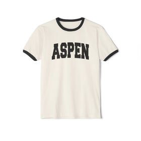 Aspen, Colorado Cotton Ringer Graphic Tee - Unisex Aspen T Shirt, Vintage Style Tee, Men's/Women's Tee - 0