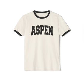 Aspen, Colorado Cotton Ringer Graphic Tee - Unisex Aspen T Shirt, Vintage Style Tee, Men's/Women's Tee