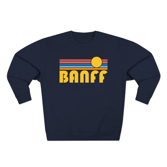 Premium Banff, Canada Retro Sun Graphic Sweatshirt