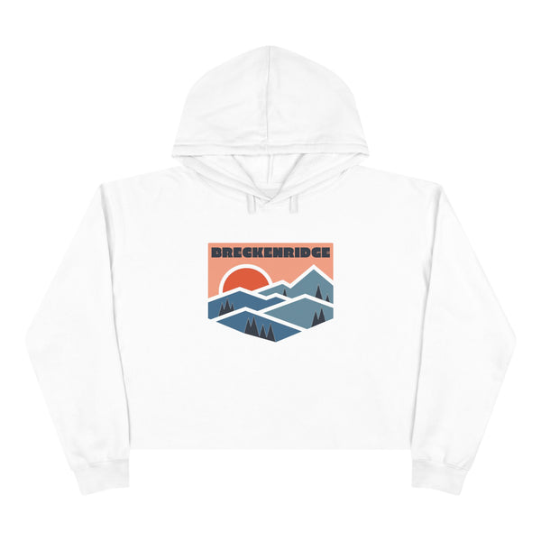Women's Breckenridge, Colorado Crop Hoodie - Premium Mountain Crop Sweatshirt