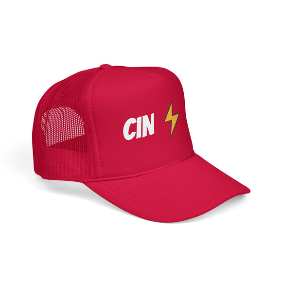 Cincinnati, Ohio Retro Trucker Hat - Lightning Foam Cap