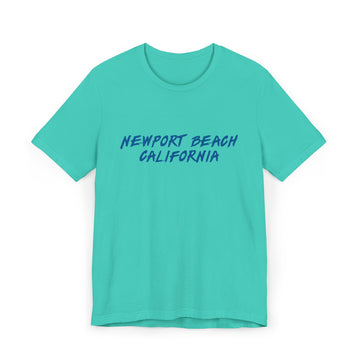 Buy teal Newport Beach T-Shirt | 100% Cotton Retro California Tee