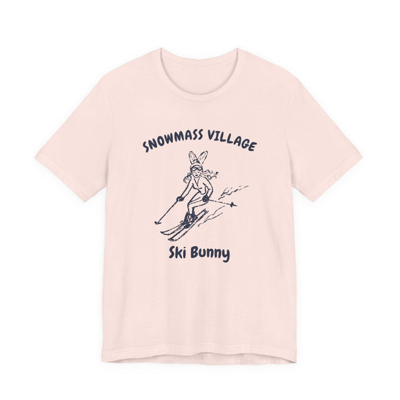 Snowmass Village, Colorado Ski Bunny T‑Shirt — Retro Skiing Graphic Tee