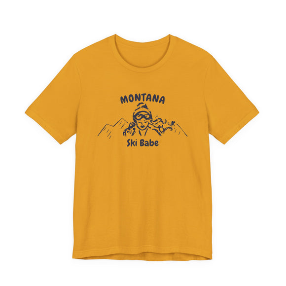 Montana Ski Babe T‑Shirt - Retro Skiing Graphic Tee