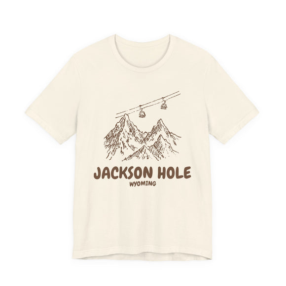 Jackson Hole, Wyoming Mountain T-Shirt — Vintage Gondola Ski Mountain Tee