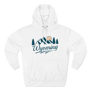 Premium Wyoming Hoodie - Retro Unisex Sweatshirt - Pine Mountain Script