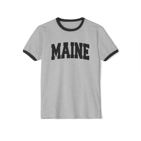 Maine Cotton Ringer Graphic Tee - Unisex Maine T Shirt, Vintage Style Tee, Men's/Women's Tee