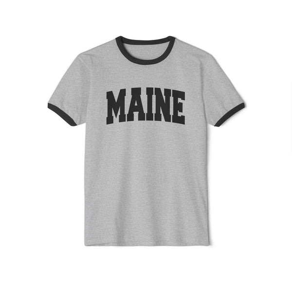 Maine Cotton Ringer Graphic Tee - Unisex Maine T Shirt, Vintage Style Tee, Men's/Women's Tee