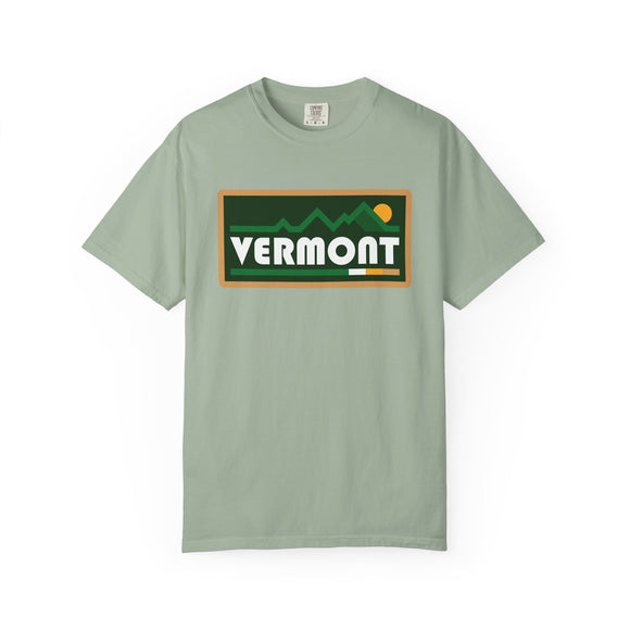 Vermont Graphic Tee, Comfort Colors Retro Mountain Unisex T shirt