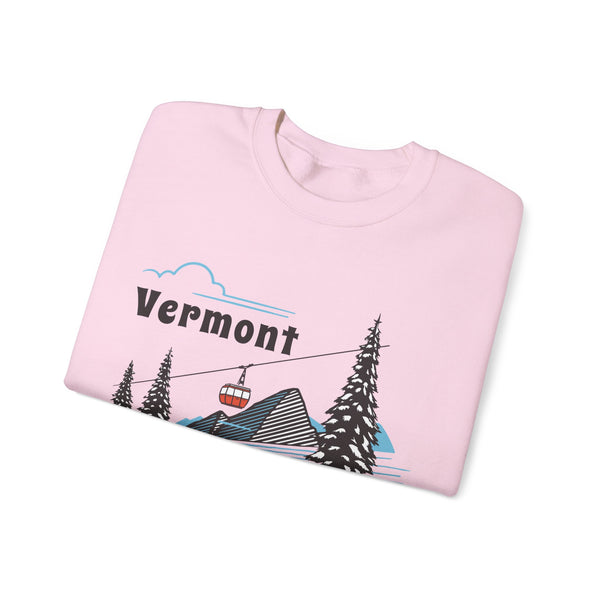Vermont Sweatshirt - Unisex Retro Ski Mountain Gondola Vermont Sweatshirt