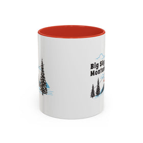 Big Sky, Montana Retro Snow Skiing Mountain 11 oz Mug, Ski Lodge Decor Coffee Cup, Mountain Gondola  Lover Gift, Retro Skiing Mug - 0