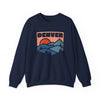Denver, Colorado Sweatshirt Retro Mountains, Denver Unisex Graphic Crewneck