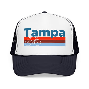 Buy navy-white-navy Tampa, Florida Trucker Hat - Foam Tampa Bike Cap