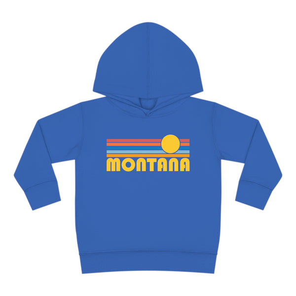 Montana Toddler Hoodie - Retro Sunrise Unisex Montana Toddler Sweatshirt