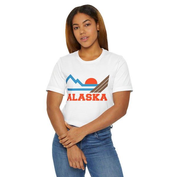 Alaska Retro Mountains Sunset T-Shirt | Vintage Alaska Tee