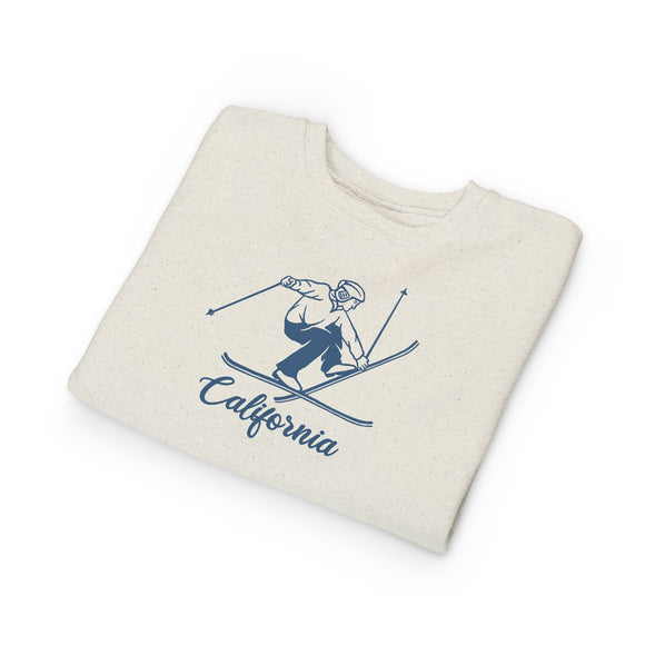 California Toddler Sweatshirt - Vintage Ski California Toddler Crewneck Sweatshirt
