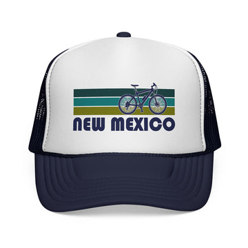 Buy dark-navy New Mexico Retro Bike Trucker Hat - Vintage Style New Mexico Cap